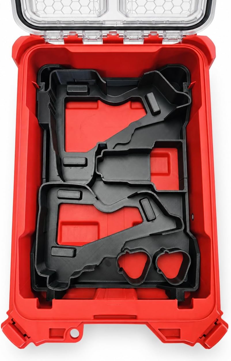 M12 Drill & Impact Driver Gen 3 Compatible Tool Insert | Holds one XC 4.0 battery and two CP 1.5 batteries | Fits PACKOUT Compact Organizer 48-22-8435 | PETG