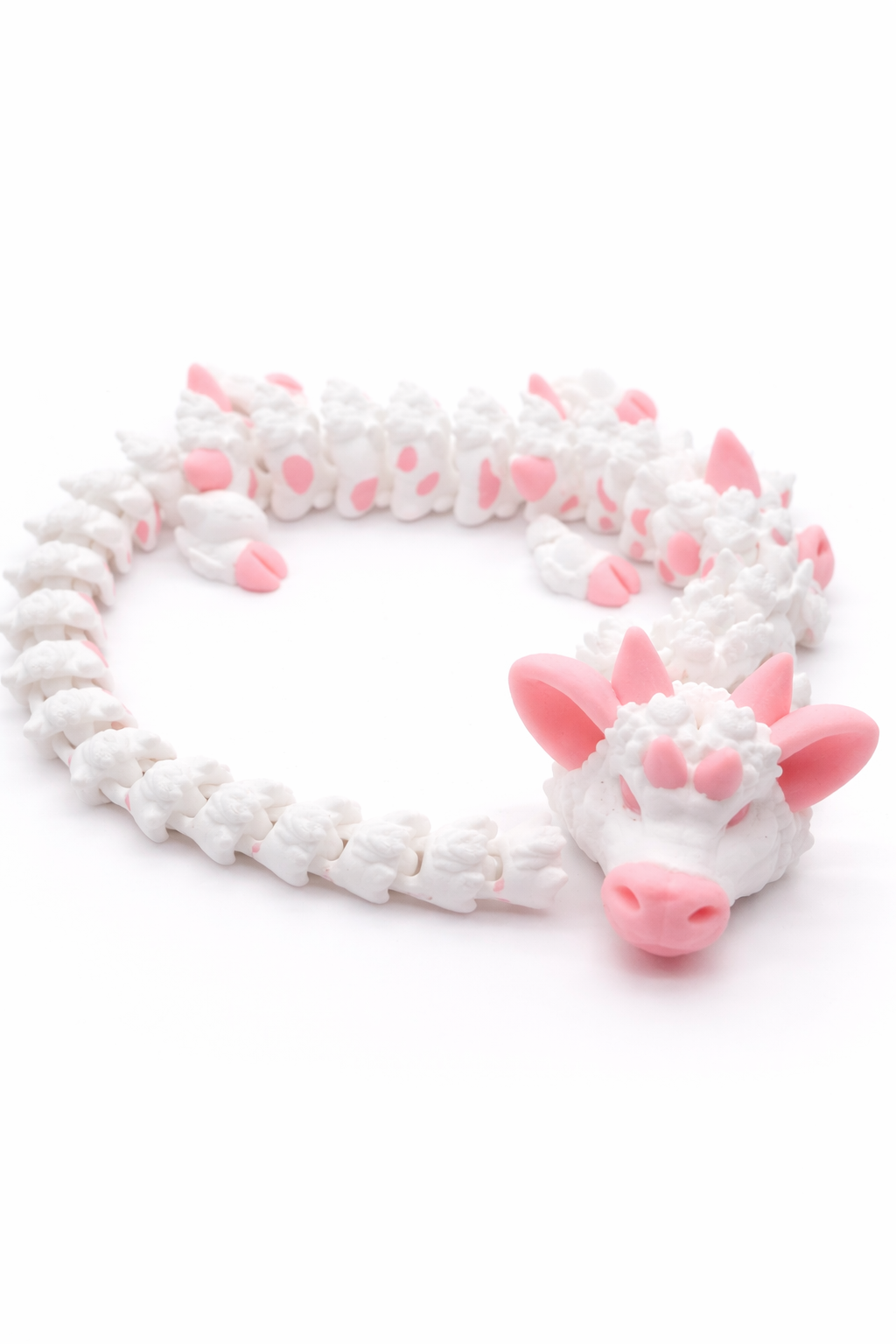 Articulated Cow Dragon 3D Printed Flexi Toy – Flexible Fidget Desk Toy
