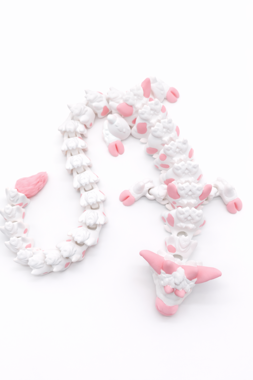 Articulated Cow Dragon 3D Printed Flexi Toy – Flexible Fidget Desk Toy