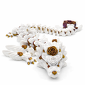 White Rose Dragon – Articulated 3D Printed Dragon Toy, Flexible Fantasy Fidget Figure, Desk Decor.