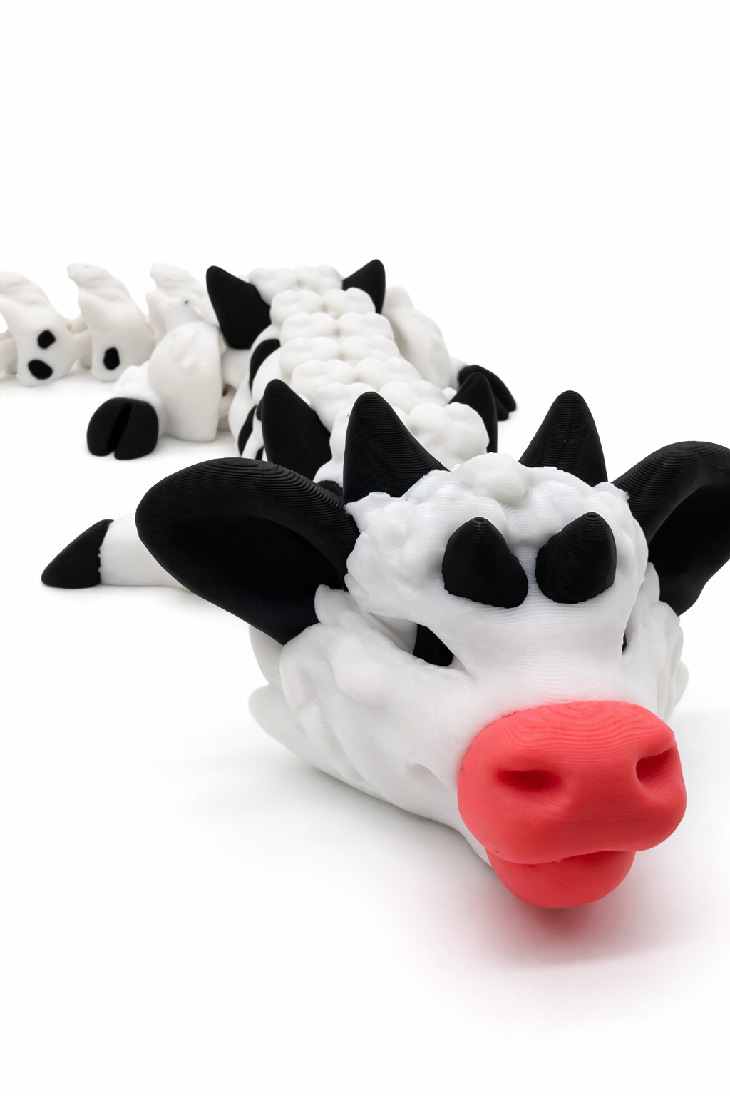 Articulated Cow Dragon 3D Printed Flexi Toy – Flexible Fidget Desk Toy