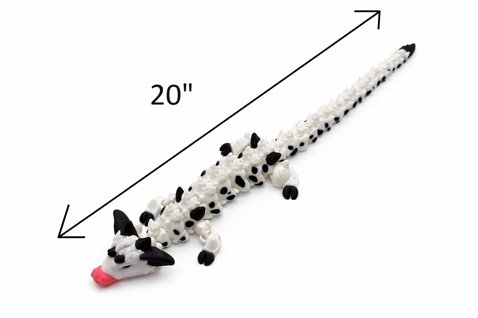 Articulated Cow Dragon 3D Printed Flexi Toy – Flexible Fidget Desk Toy