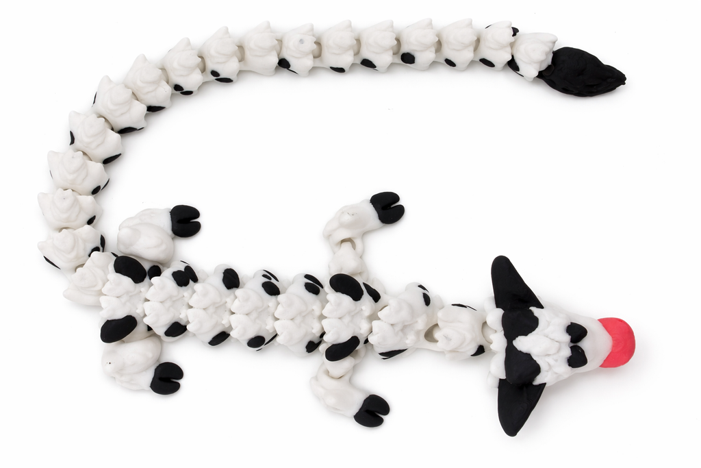 Articulated Cow Dragon 3D Printed Flexi Toy – Flexible Fidget Desk Toy