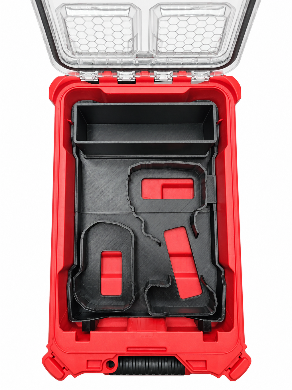 Milwaukee M18 FUEL Impact Driver Organizer Insert, Battery Storage, AirTag Pocket (3D Printed)