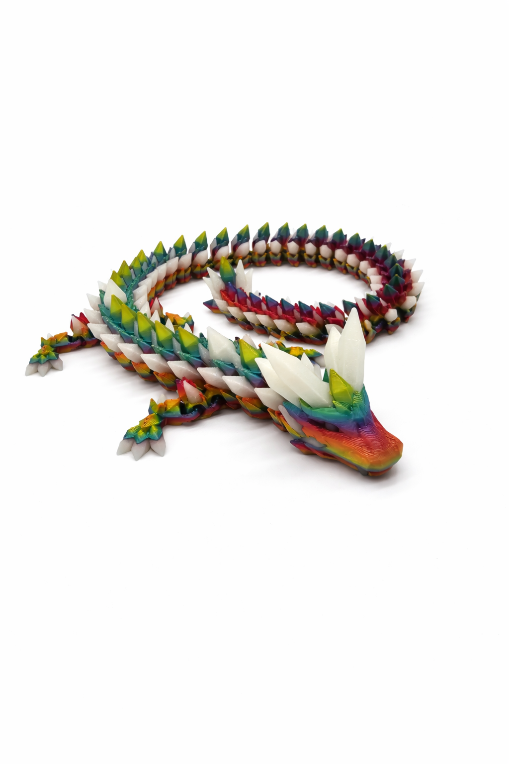 Crystal Dragon with Egg – Glow in The Dark Articulated 3D Printed Dragon, Flexible Fidget Desk Decor, Fantasy Collectible Display, Unique Gift for Dragon Lovers