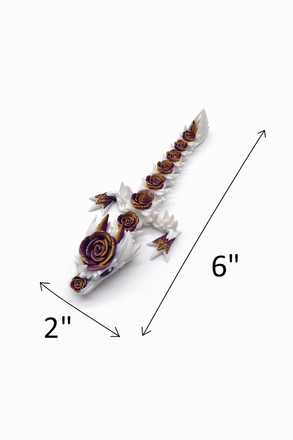 3D Printed Rose Heart Dragon & Baby Rose Dragon with Egg